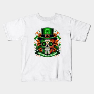 St Patricks Day 2024. Irish Skull Men Kids T-Shirt